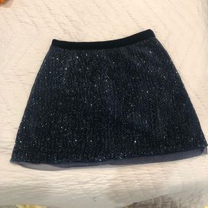 NWOT Free People navy sequin mini skirt SIZE 8